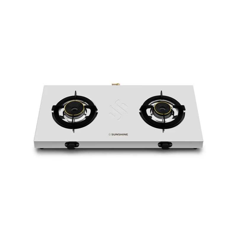 Sunshine Falcon Ultra Slim Stainless Steel Cooktop, ISI Certified Manual Ignition 2 Burner Gas Stove